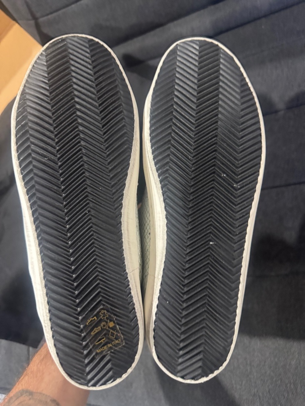 Zadig & Voltaire White Snake-Texture Sneakers with Black Laces - Picture 4 of 6